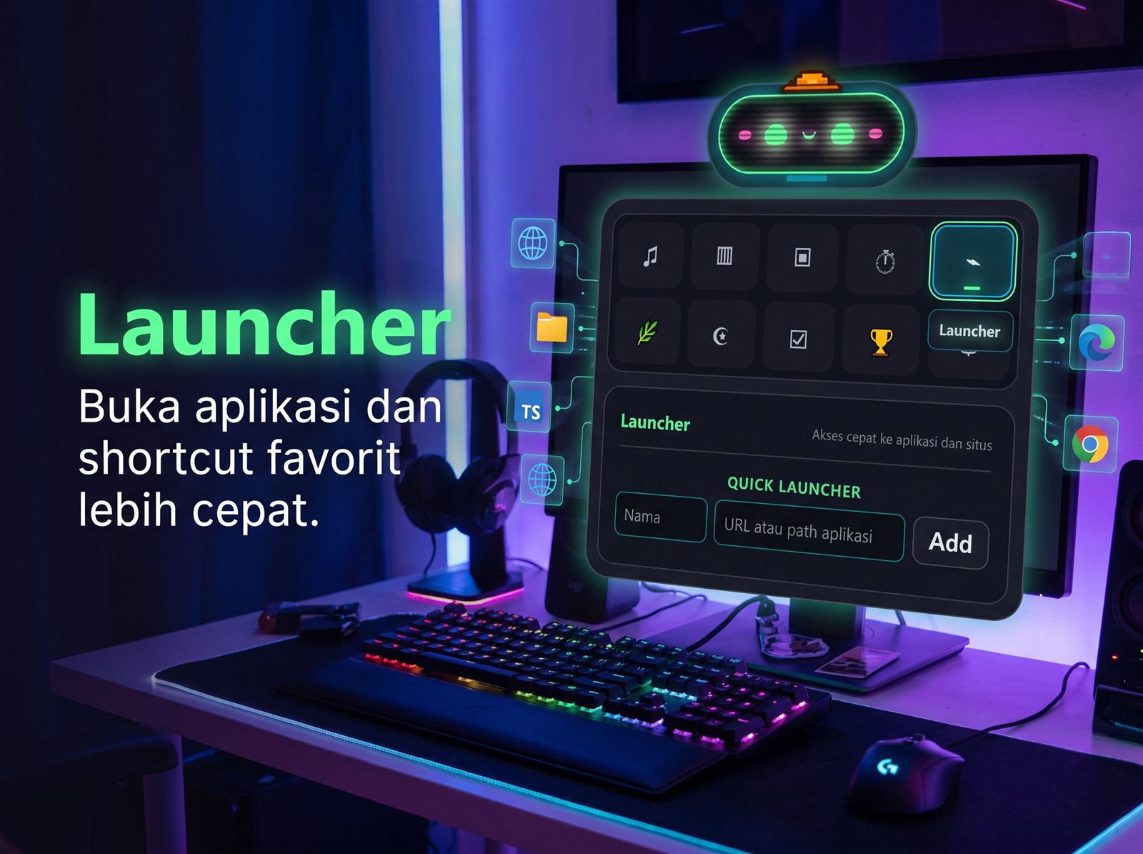 Tampilan Quick Launcher BRAMO